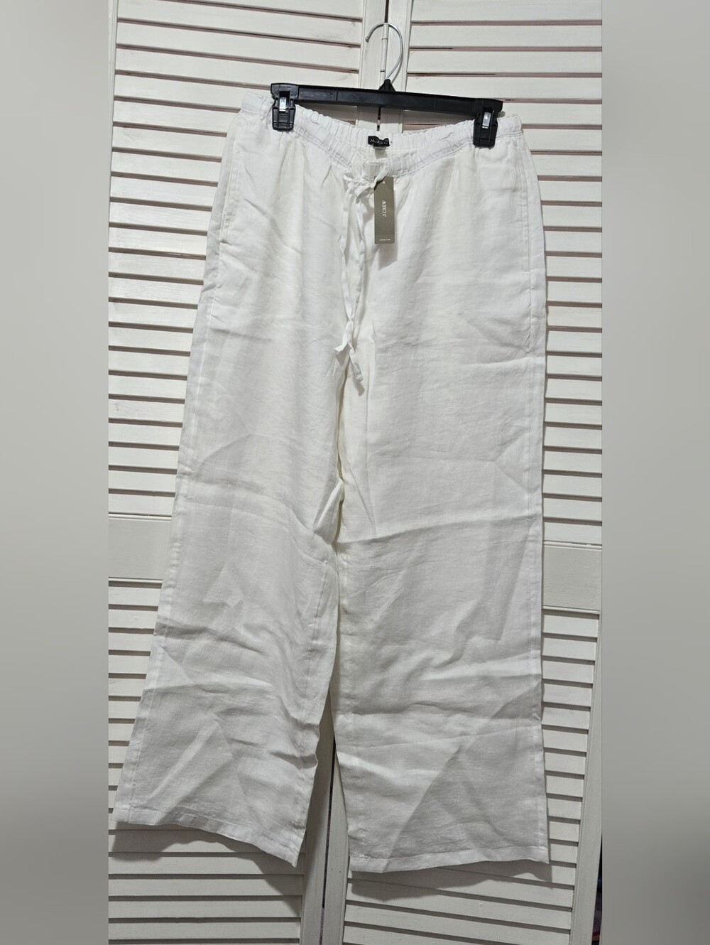 Nwt J. Crew Soleil Linen Pants In White Size Medium Travel Beach - Picture 7 of 9